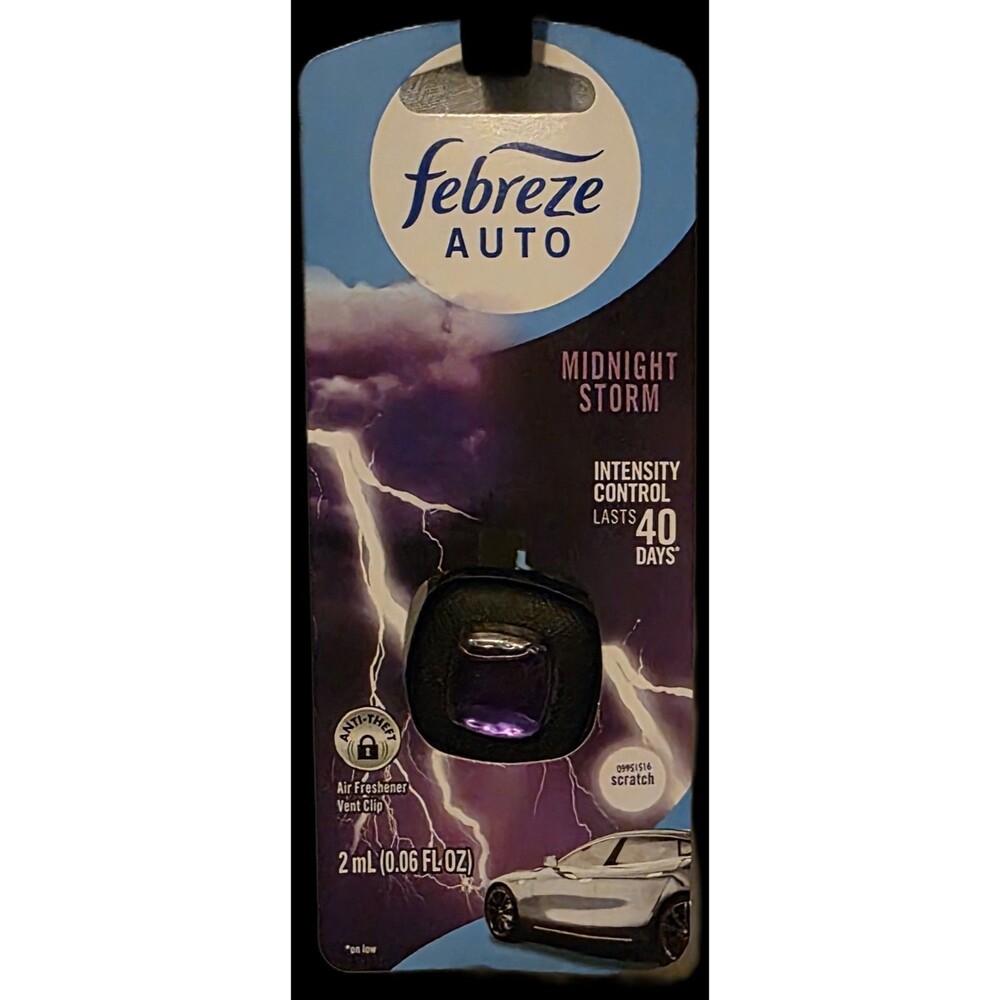 Febreze Car Vent Air Freshener, Midnight Storm 1 Count - 0.06 oz
